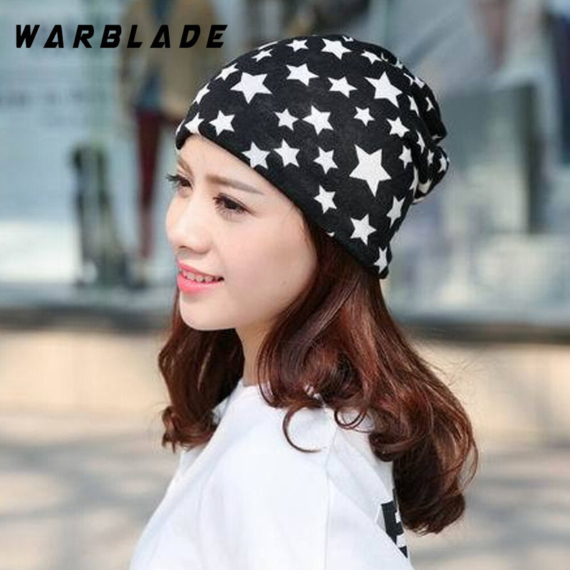 WarBLade Fashion Brand 2018 Star pattern winter hats for lady Girls Keep Warm Knitted Hat Skullies&amp;Beanies women hat bonnet