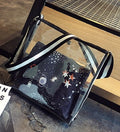 Women  Transparent Fashion Beach Bag Female Two in one High Quality  Shoulder Bag Large Summer Comfortable Clear bag