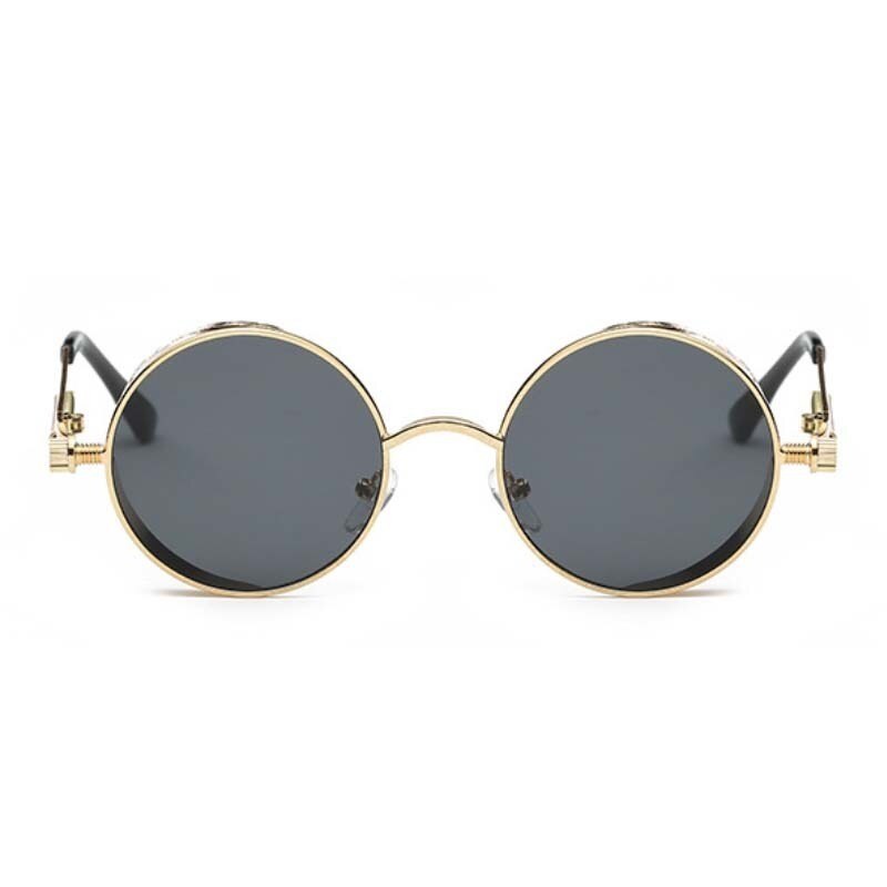 Round Metal Steampunk Sunglasses Men Women Fashion luxury sun Glasses Brand Designer Retro Vintage male Sunglasses oculos