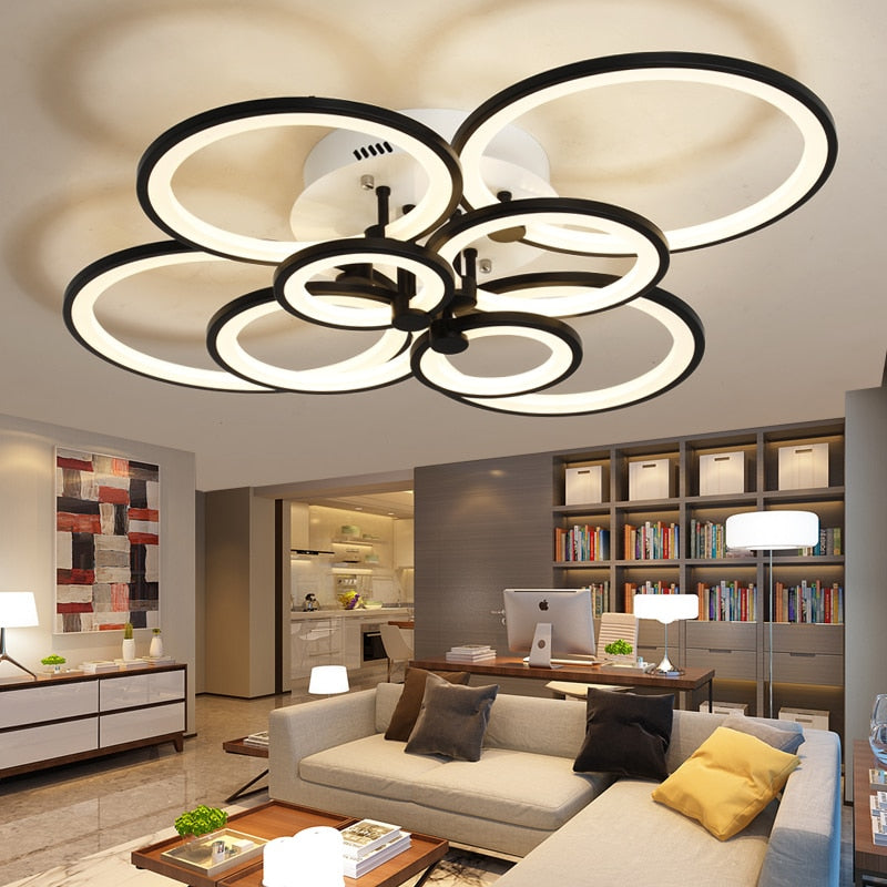 Black/White Finished Modern Led Ceiling Lights For Living Room Bedroom Study Room Home Deco Ceiling Lamp avize Free Shipping