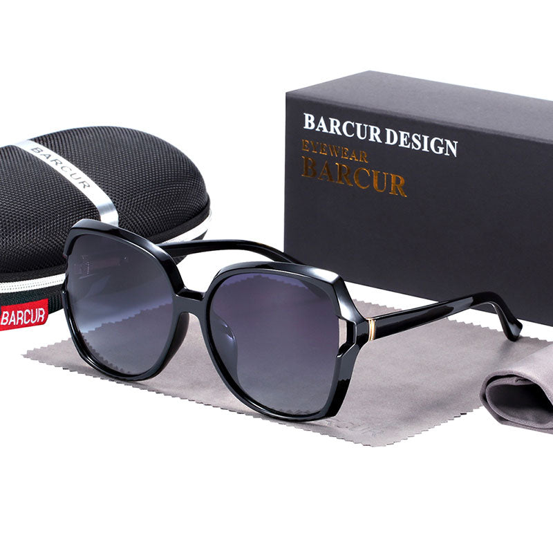 BARCUR Oversize TR90 Sunglasses Women Polarized UV400  Sunglasses Ladies Shades with Gradient Lens lunette de soleil femme