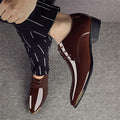 2022 Newly Men&#39;s Quality Patent Leather Shoes White Wedding Shoes Size 38-48 Black Leather Soft Man Dress Shoes