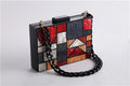 Patchwork Acrylic Handbags Evening Clutches Geometric Chain Shoulder Bag Ladies Party Wallets Purse for Women Free Shipping