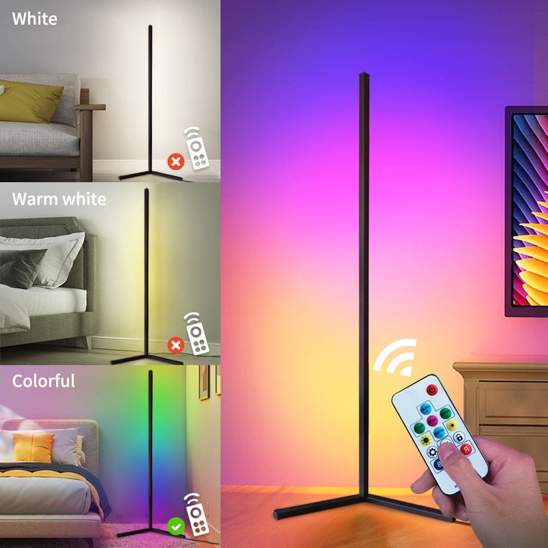 LED Floor Lamp Bedroom Stand Light RGB Floor Lampshade Living Rom Decor Indoor Standing Lamp For Home Decoration