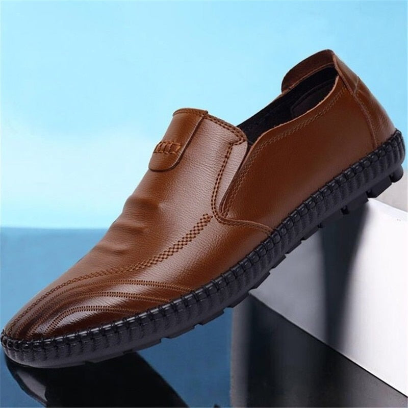 Handmade Genuine Leather Men Shoes sping autumn Business fashion Men Casual Shoes, Brand Shoes Fashion Loafers Walking Footwear