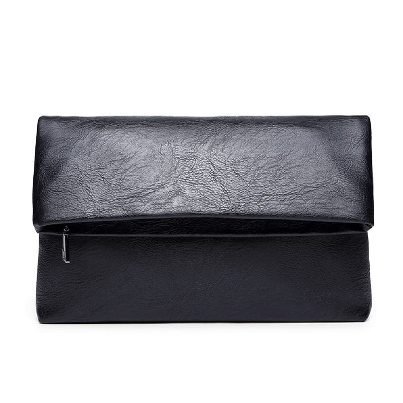 Latest Fashion Woman PU Leather Envelope Bag Casual Clutch Bag Handbag Women Wallet Bag Black Women Evening Clutch Bag 2021