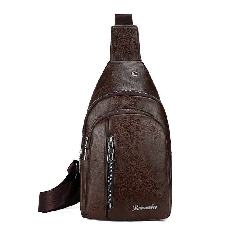 AOTTLA New Men Chest Bag Messenger Bag Brand Fashion Casual Men Crossbody Shoulder Bag PU Package Classic Travel Quality Man Bag