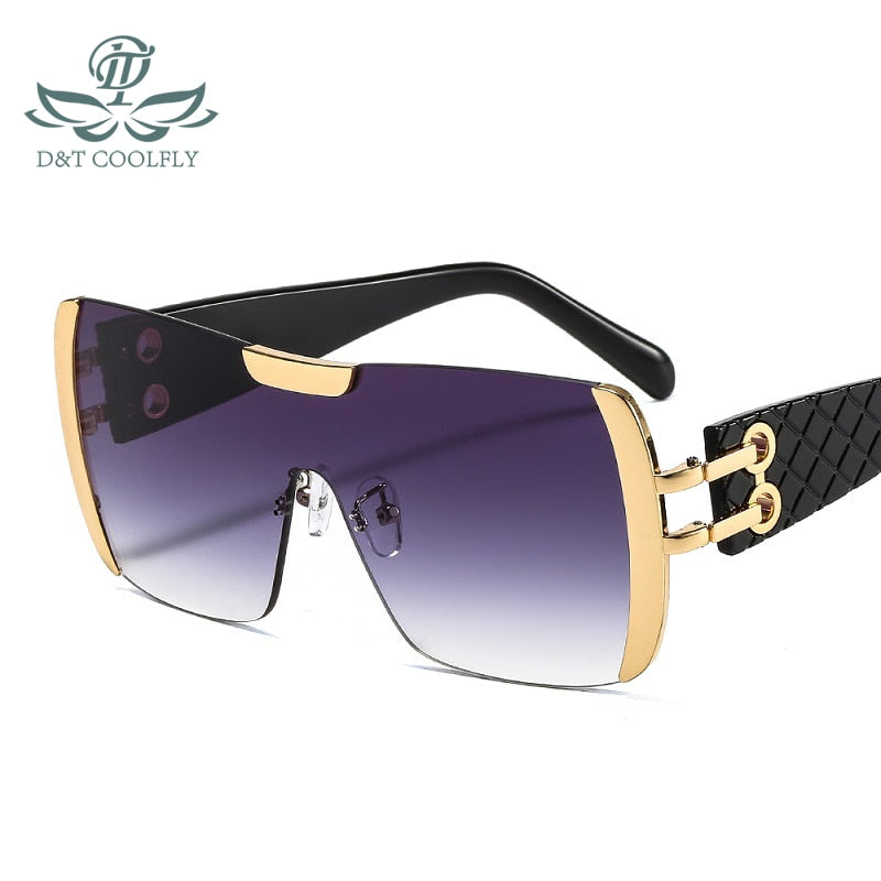 D&amp;T 2021 New Fashion Sunglasses Women Men Brand Designer Gradients Lens Alloy PC Frame Luxury Hot Selling Quality Square Leopard