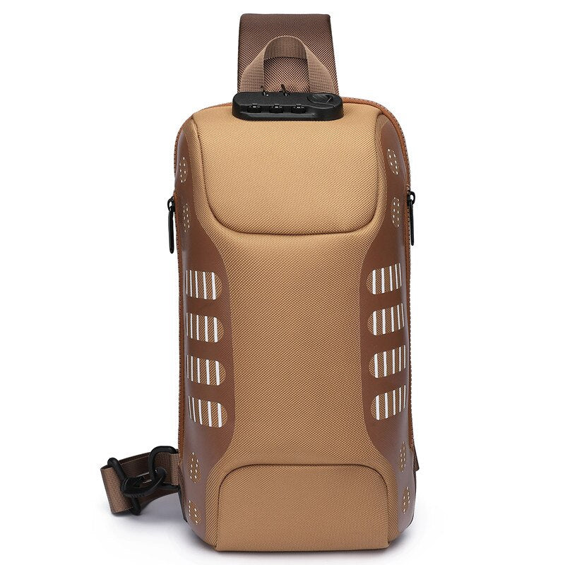 OZUKO Crossbody Bag for Mens USB Charge New Men Chest Bag Anti Theft Sling Bag Outdoor Male Chest Pack Short Trip Messenger Bags