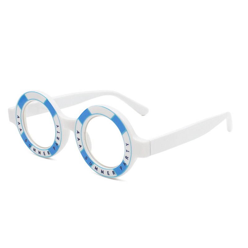 SO&amp;EI Retro Round Women Glasses Frame Fashion Leopard Champagne Eyewear Clear Anti-Blu-Ray Men Optical Frame Computer Goggles