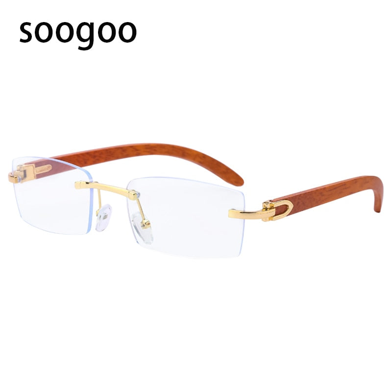 Punk Rimless Rectangle Sunglasses Men 2022 Fashion Vintage Trendy Small Square Sun Glasses for Male Frameless Eyewear UV400