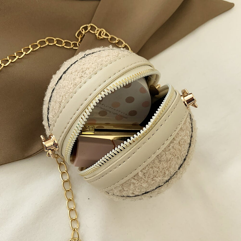 Portable Splicing Shoulder Clutch Lady Ball Shaped Crossbody Bag Chain Handbags Fashion Exquisite Shopping Bags For Women 2020