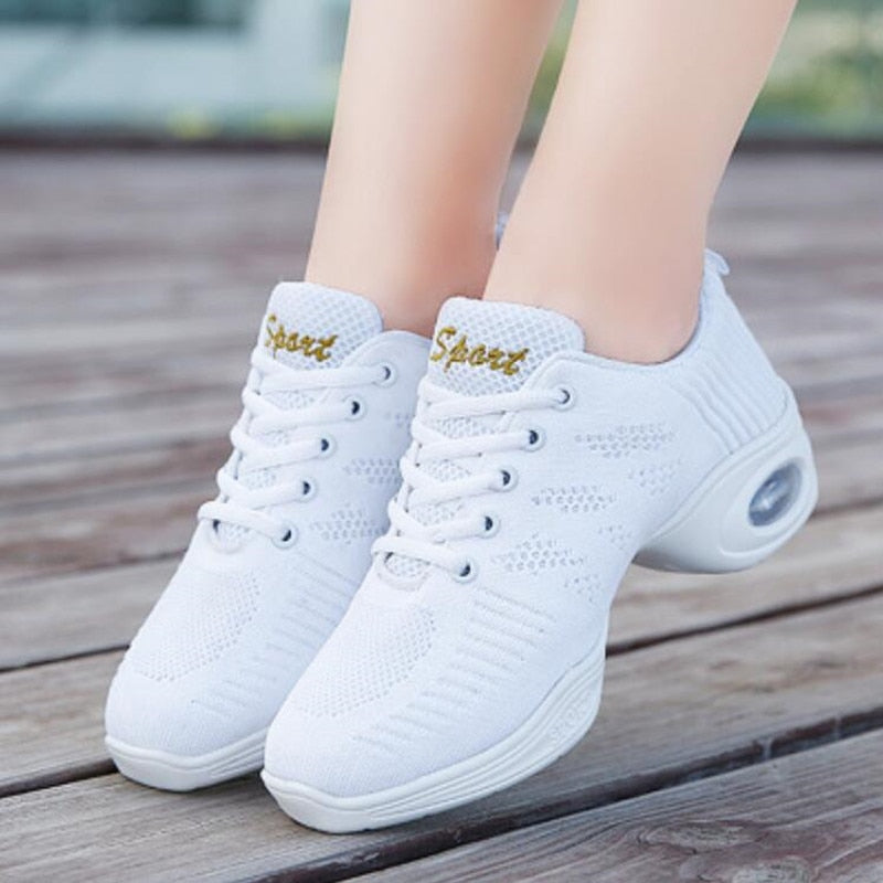 Brand Women Shoes Soft Outsole Woman Breath Jazz Hip Hop Shoes Feature Dance Sneakers Ladies Girl&