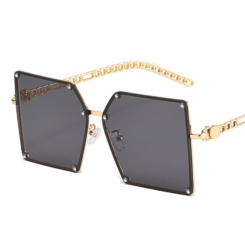 Luxury Square Sunglasses Women Brand Designer Travel Big Frame Sun Glasses Retro Fashion Gradient Lunette De Soleil Femme