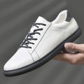White Fashion Men&#39;s leather Sneakers Breathable Casual Loafer Shoes Spring Mens black white Designer Men Loafers