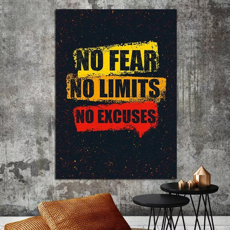 Fearless Inspiring Inspirational Quotes Personality Mural Poster Home Interior Room Bedroom Wall Decoration Canvas Art No Frame