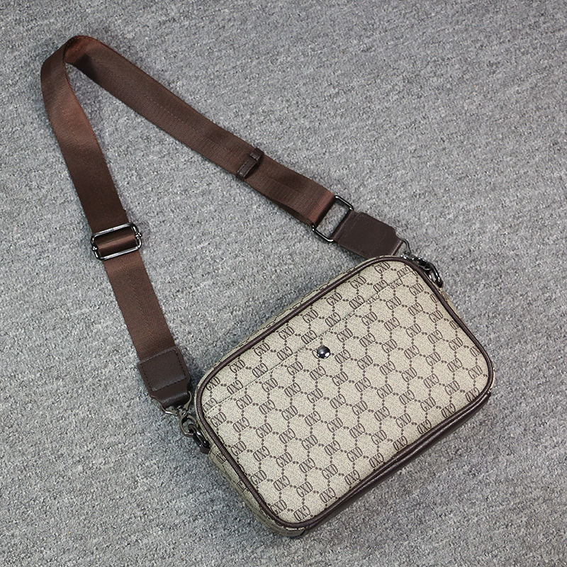 New Fashion Men Small Square Messenger Bag Luxury Brand Design Leather Shoulder Crossbody Bag for Male Travel Handbag and Purse