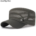 Mesh Baseball Cap Casual Flat Breathable Hat Adjustable Outdoor Sun Hats Men Snapback Male Summer Gorras Streetwear Trucker Cap