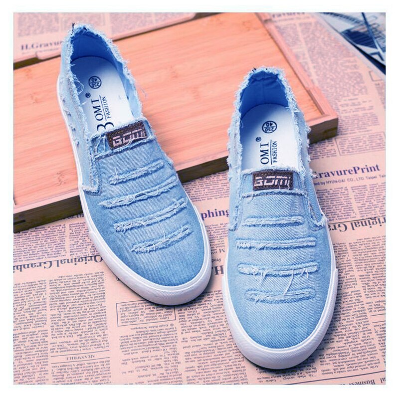 2021 Spring Summer Canvas Shoes Men Fashion Denim Shoes Slip-on Mens Casual Shoes Hot Sale Ins Cool Shoes Male Loafers
