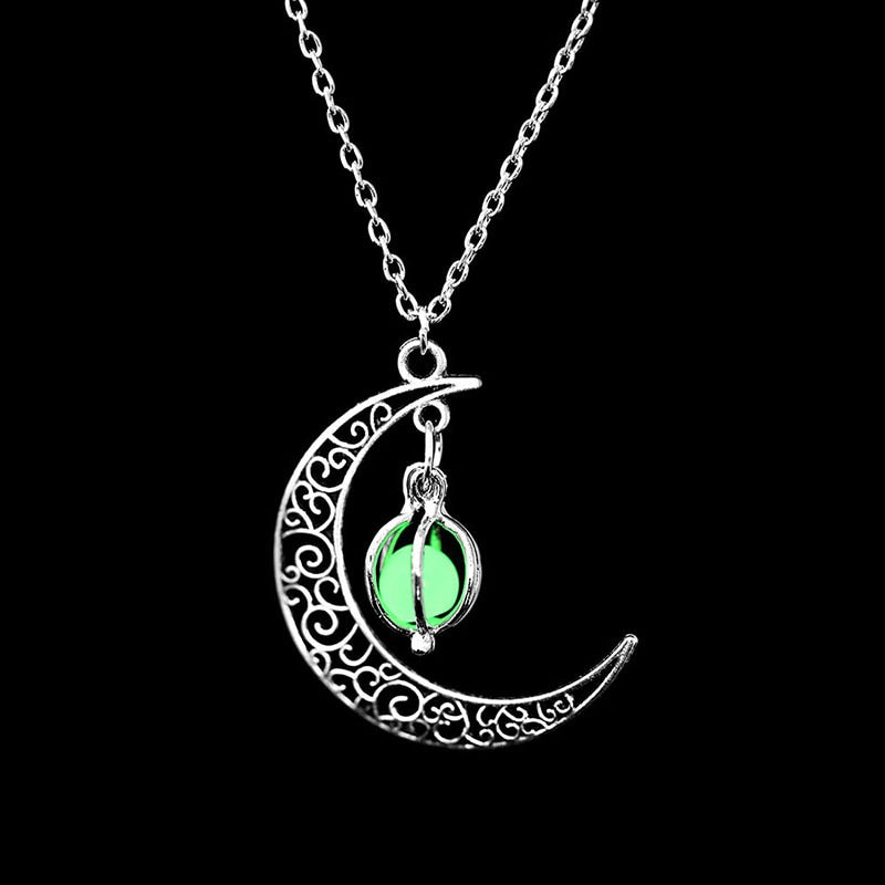 Retro Moon Necklace Jewelry for Women Goth Vintage Fashion Vintage Aesthetic Accessories Glow At Night Morrocan Cuban Wholesale