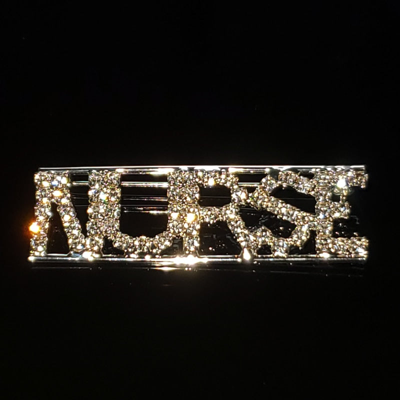 Rhinestone English Letters Lapel Pin Crystal Handmade &quot;NURSE&quot; Word Brooch Pin  Jewelry Accessories  for Nurses&