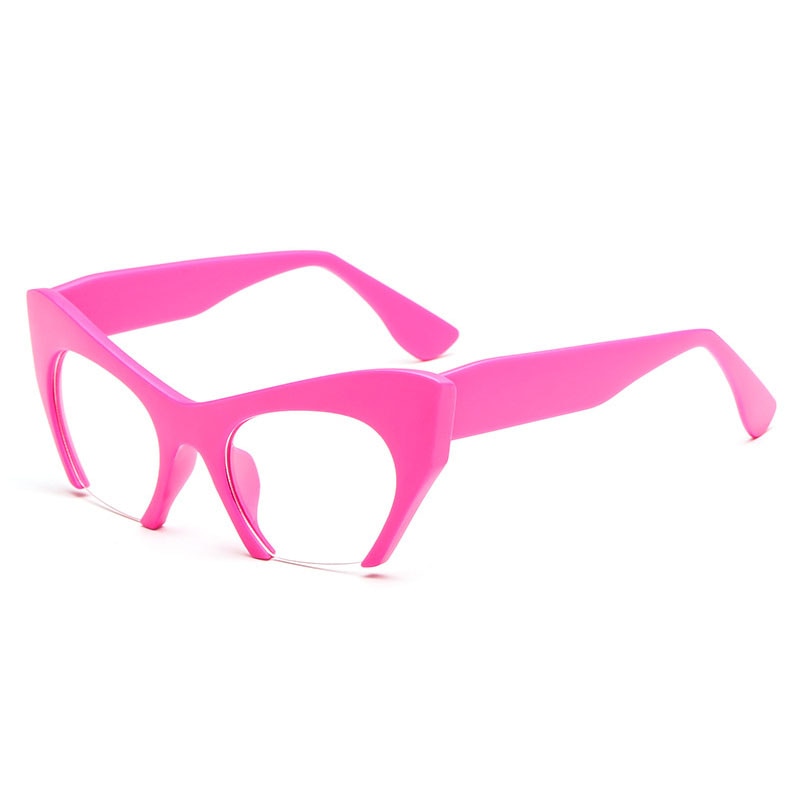 SO&amp;EI Fashion Retro Half frame Cat eye Women Glasses Frame Can Be Equipped with Myopia Prescription Lens Men Glasses Frame