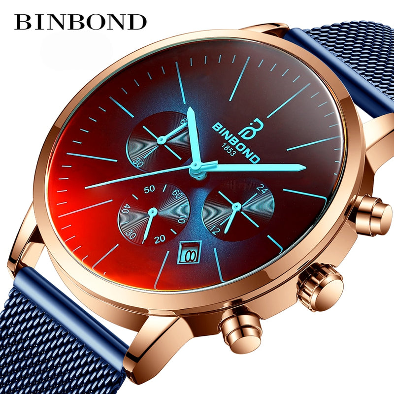 2020 New Top Luxury Fashion Brand  Watch Men Color Bright Glass Chronograph Men&