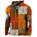 Vintage Pattern Printing Loose Hooded Sweatshirts Men Spring Fall Casual Long Sleeve Drawstring Hoodies For Mens Hoodie Fashion