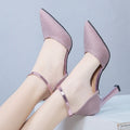 2022 Thick-heeled High-heeled Shoes Female Fairy Wind Summer New All-match Girl Pointed Toe Strap Sandals for Women’s