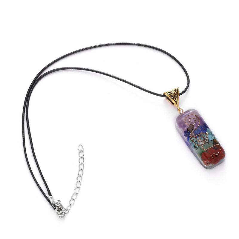 Retro Reiki Healing Energy Crystal Pendant Natural Stone for Yoga Meditation Spiritual 7 Chakra Jewelry Neckalce Amulet Orgonite