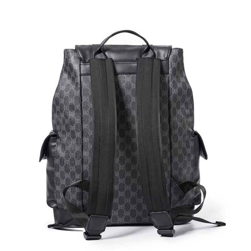 New Men Backpack Luxury Letter Pattern Fashion Street Large Capacity Cover Zipper Daypack Student Schoolbag Mochila de hombre