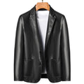 YN-2262 Natural Sheep Leather Casual Suit Men&#39;s Jacket Slim Spring and Autumn Thin Section Black Brown