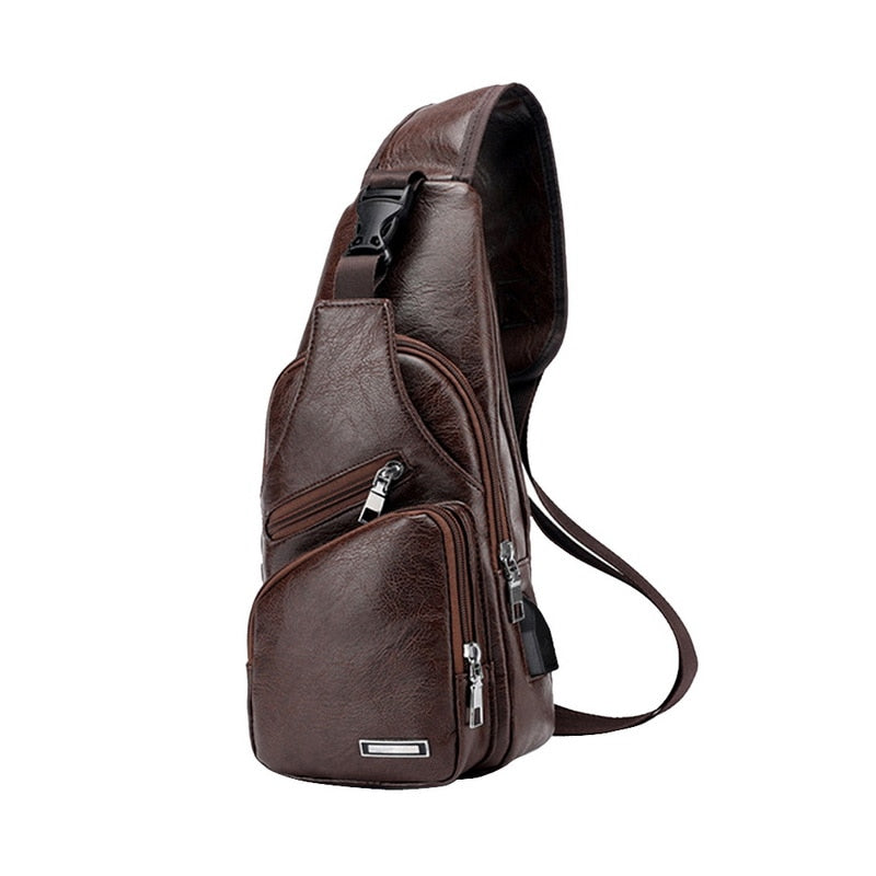 New Shoulder Bag Man 2021 Casual Chest Bag Business Male Bag Multi-Functional Men&