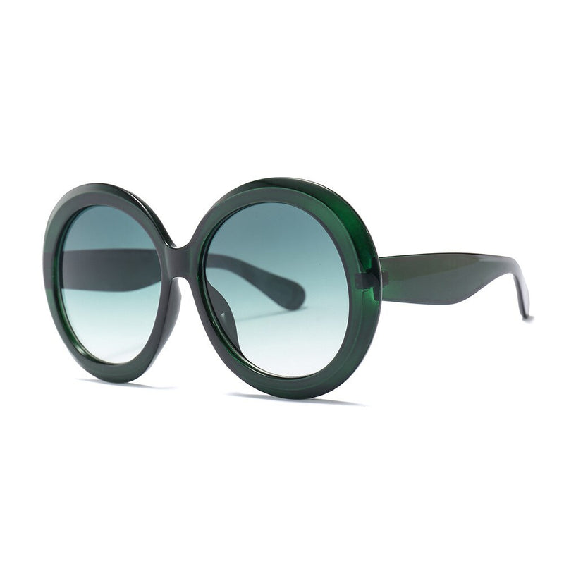 Oversized Unisex Round Sunglasses Women Fashion Retro Driving Eye Wear Luxury Men Brand Designer Green Black UV400 Oculos