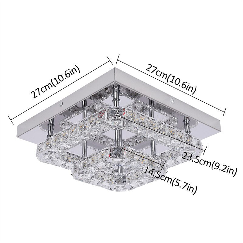 Modern k9 Crystal Ceiling Lamps Plafon Interior Home Decor Flush Mount Stainless Steel Fixture Led Chandelier Pendant Lustre