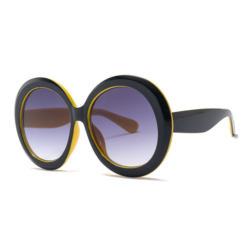 Oversized Unisex Round Sunglasses Women Fashion Retro Driving Eye Wear Luxury Men Brand Designer Green Black UV400 Oculos