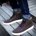 Men&#39;s High Top Sneakers Casual Vulcanized Shoes Spring/Autumn Men Shoes High Quality Frosted Faux Suede Casual Platform Shoes