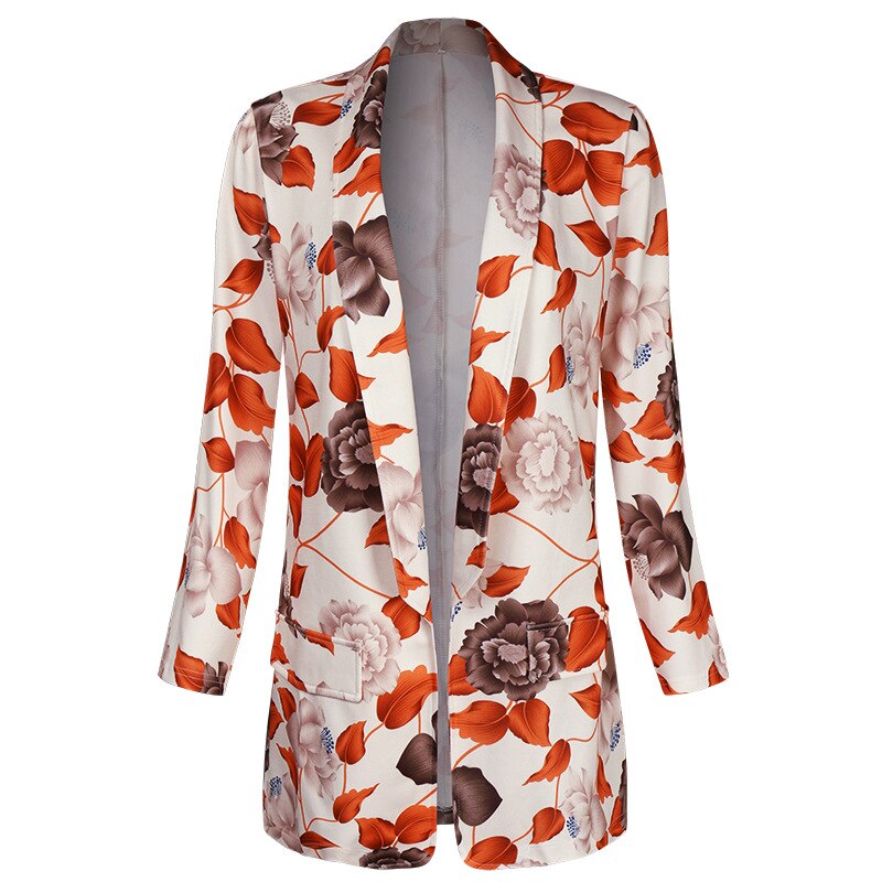 Floral Print Loose Colorful Blazer Jacket for Women Coats Long Sleeve Casual Office Lady Streetwear Elegant Fashion 2022 Spring