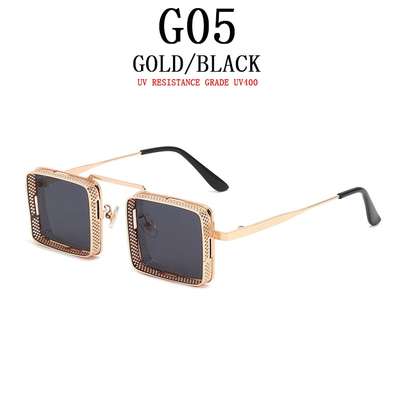 Steampunk Sunglasses For Men Square Vintage Punk Fashion Glasses Sonnenbrille Retro Dropshipping Lunette De Soleil Homme Lentes