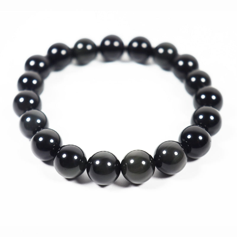Anti Swelling Black Obsidian Slimming Bracelet Anklet Yoga Energy Prayer Beads String Beads Jewelry For Women Men Bracelets New