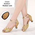 Standard Ballroom Dance Shoes For Women Glitter Open Toe Modern Dance Shoes Salsa Ballroom Tango Latin Dance Shoes For Ladies