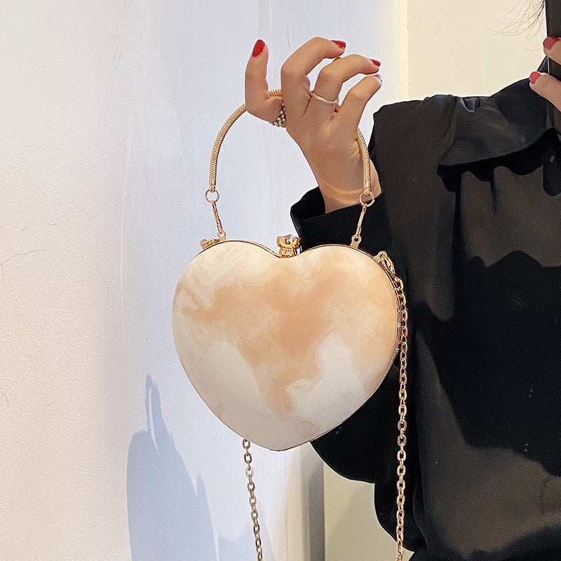 Niche Design Heart-shaped Handbag With Personality Women&
