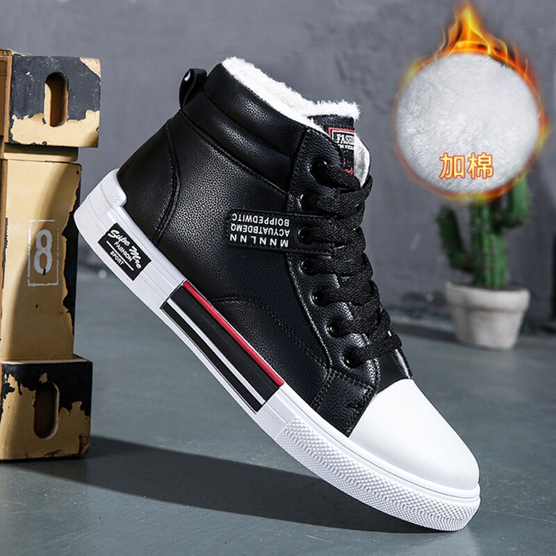 Brand Men High-Top Skateboard Shoes Leather Men&