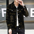 2022 Fashion New Men&#39;s Casual Spring and Autumn Lapel Slim Fit Letter Print Jacket Wool Coat