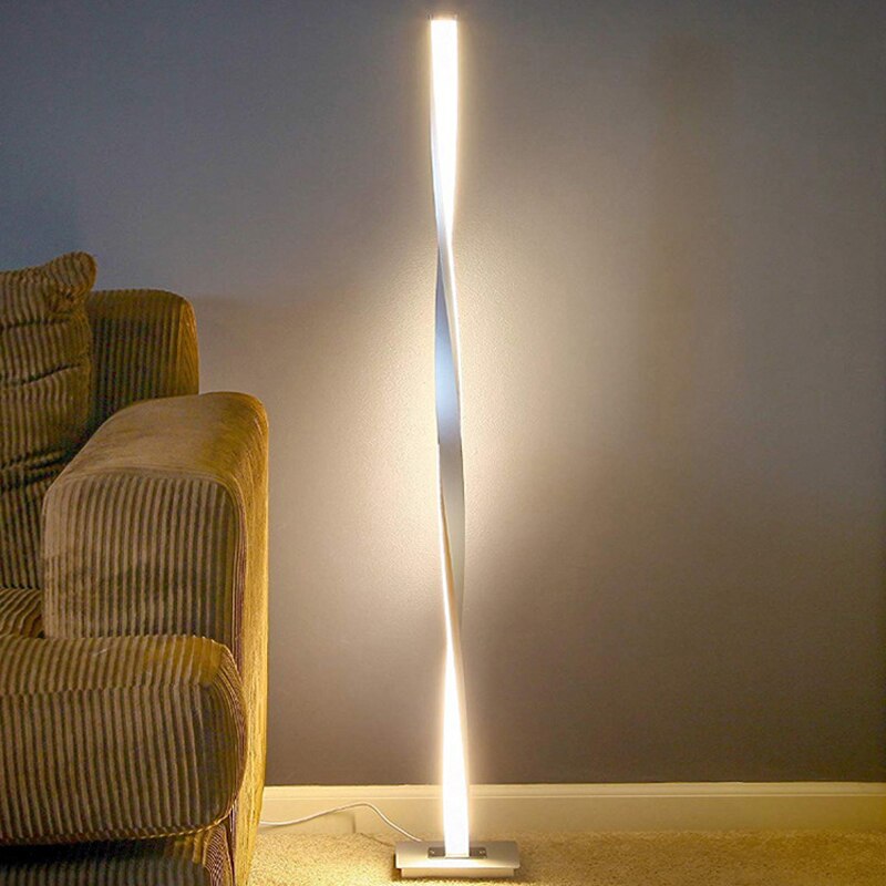Nordic RGB Floor Lamp Art Design Black Silver Body Floor Lamp Night Stand Lamp for Bedroom Led Lighting Living Room Deocoration