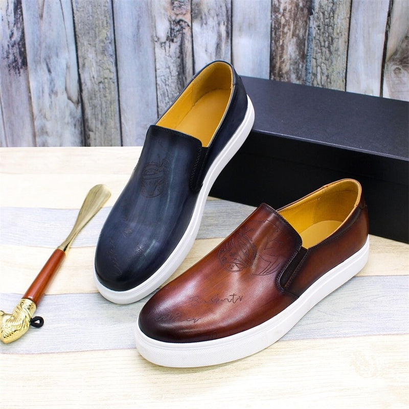 Leather Casual Shoes High-end Handmade Fashion Comfortable Brown Leather Shoes Daily Dating Men&