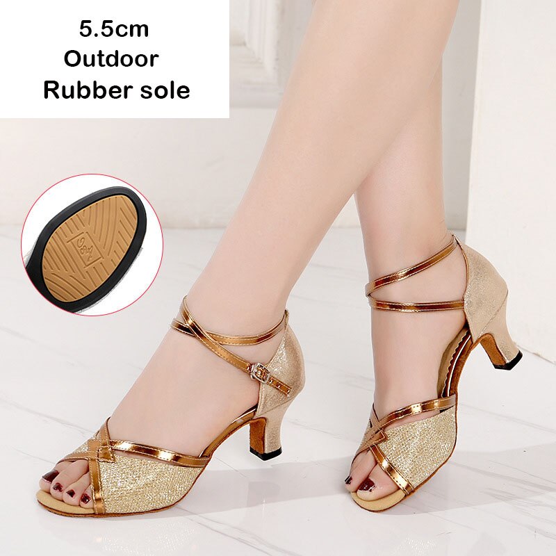 Standard Ballroom Dance Shoes For Women Glitter Open Toe Modern Dance Shoes Salsa Ballroom Tango Latin Dance Shoes For Ladies