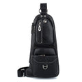 Men&#39;s PU Leather Large Capacity Casual Fashion Shoulder Bag Crossbody Travel Sports Sling Pack Messenger Pack Chest Bag For Male