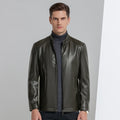 YN-2101 Men&#39;s Stand Collar Natural Sheep Leather Jacket Thin Leather Leather Jacket Men&#39;s Business Casual Jacket