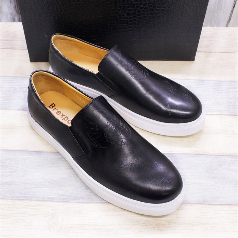 Leather Casual Shoes High-end Handmade Fashion Comfortable Brown Leather Shoes Daily Dating Men&